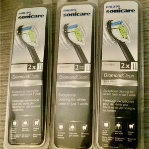 Philips Sonicare Electric Tooth brush refill,DiamondClean Black Edition 2-pack